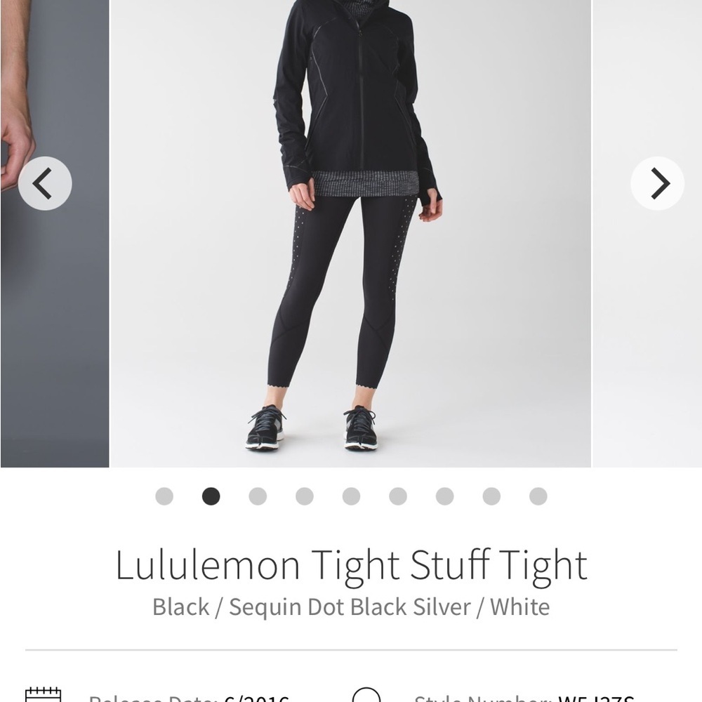 Lululemon Tight Stuff Tight
Black / Sequin Dot Black Silver/ Gold / White *RARE